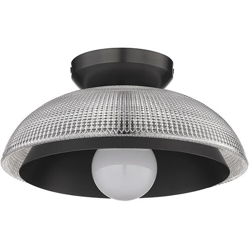 Crawford 1 Light 11.75 inch Matte Black Flush Mount Ceiling Light